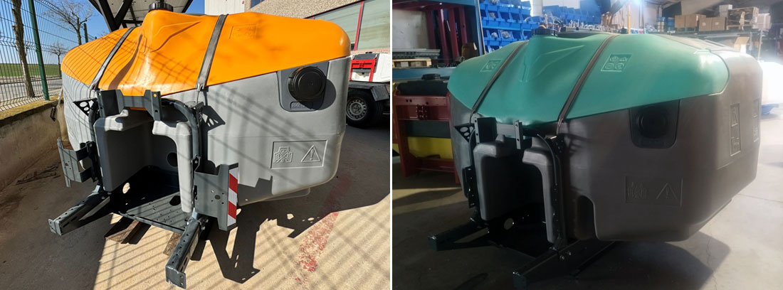 Depósitos auxiliares delanteros Evolution 2300 l. Tecnospra Europa.